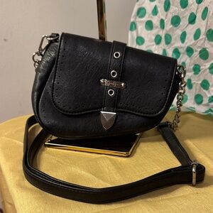 Jessica Simpson Elegant Black Leather Crossbody Bag/ Fanny pack